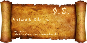 Valusek Dóra névjegykártya